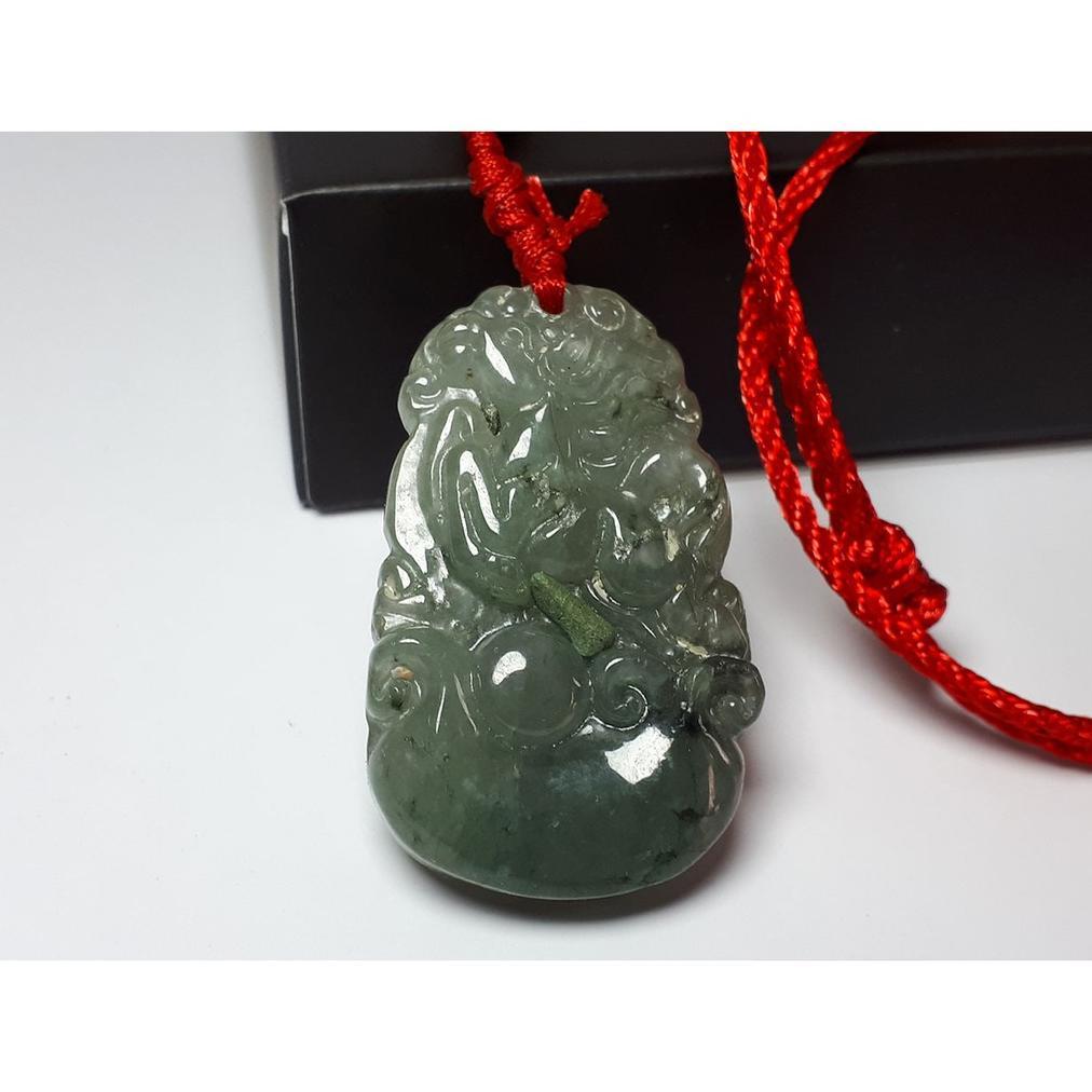 VeE Kalung Tali Liontin Pria Wanita Batu Giok Burma Model Shio Kuda