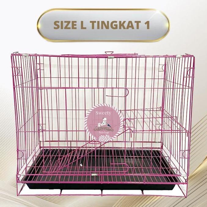 KANDANG KUCING 60X40X50 CM TINGKAT BESI LIPAT KANDANG KUCING KANDANG ANJING KANDANG KELINCI