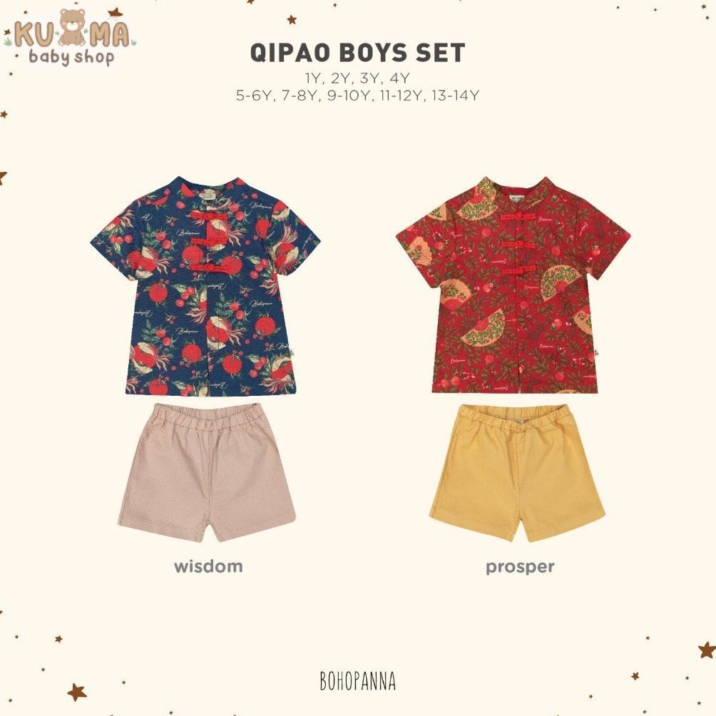 BOHOPANNA - QIPAO BOYS SET - Setelan Baju Imlek Anak Laki-Laki - Baju Imlek