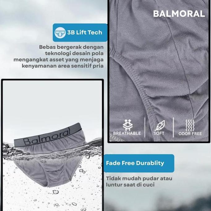 Realboy- Balmoral Daily Celana Dalam Pria Brief 3 Pcs Cotton Blend Cd.A.032