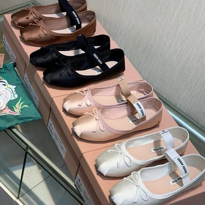 Miu Miu Suede Ballerina Flats Shoes