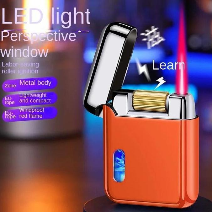 Korek Api Bara Gas Torch Metal LED Electric USB C Ignite Lighter Gift [terbaik]
