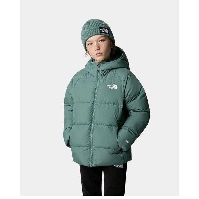 THE NORTH FACE BOYS REVERSIBLE NORTH DOWN HOODED GREEN JAKET ANAK JAKET HIKING TREKKING WINTER ORIGI