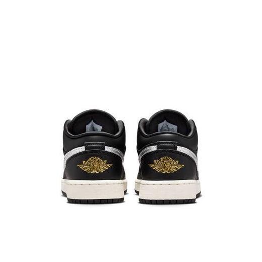 Sepatu Basket Anak Air Jordan 1 Low SE GS Black Silver Gold FZ3921-001 (TERBAIK) (TERBARU) (TERMURAH