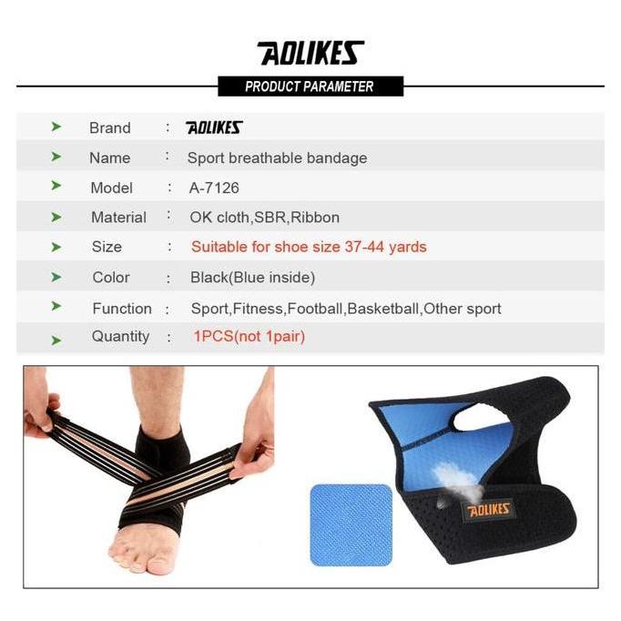 7126 AOLIKES ANKLE SUPPORT PAD SLEEVE WRAP DEKER PELINDUNG ENGKEL KAKI (TERBAIK) (TERBARU) (TERMURAH