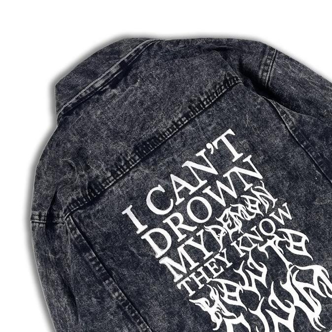 jacket denim sablon jaket jeans patch bordir bring me the horizon Panjang Pria murah