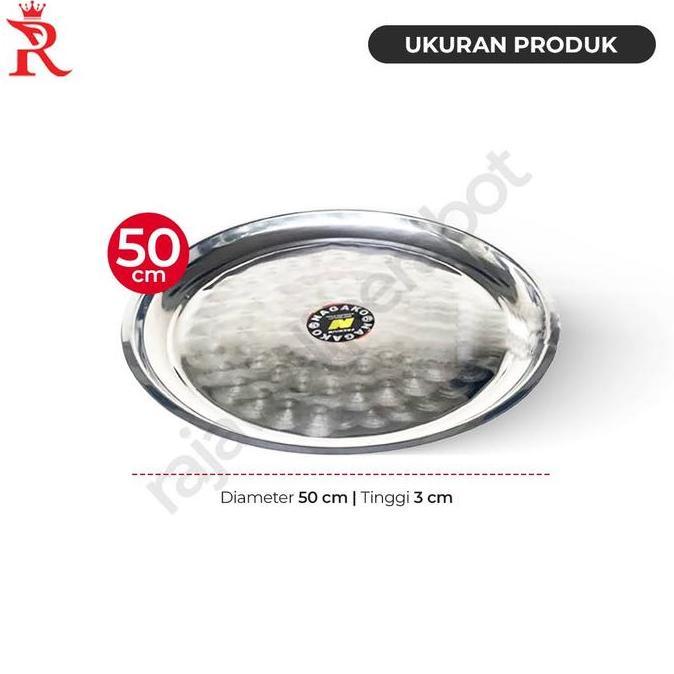 Nampan Bulat Baki Bulat Stainless 50 cm Nagako