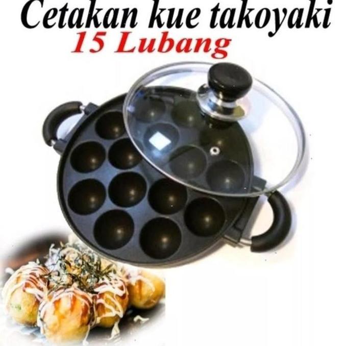 Cetakan kue takoyaki Teflon anti lengket/cetakan kue cubit teflon sugg