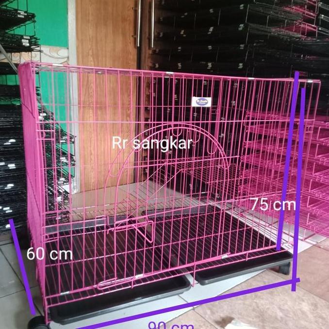 sangkar kucing,anjing,murah size xxxl super jumbo 90x60x75roda kandang