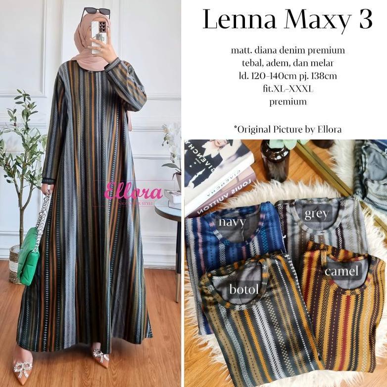 Gamis Jumbo Big Size LD 120-135 Bahan Denim Diana Baru