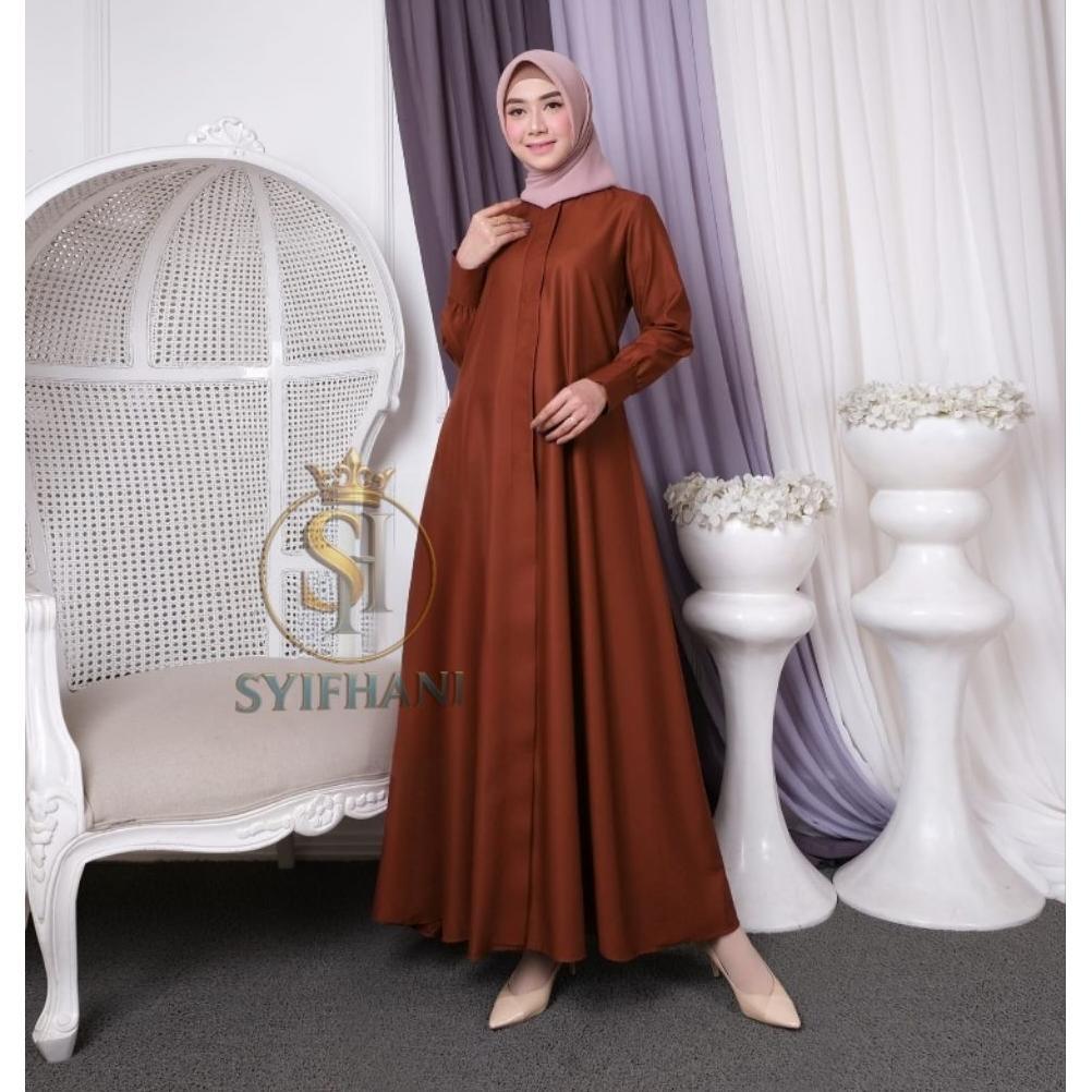 Syifhani - Gamis Madina Laura Polos Dan Simpel Bahan Katun Toyobo Variasi Warna Yang Banyak Terbatas