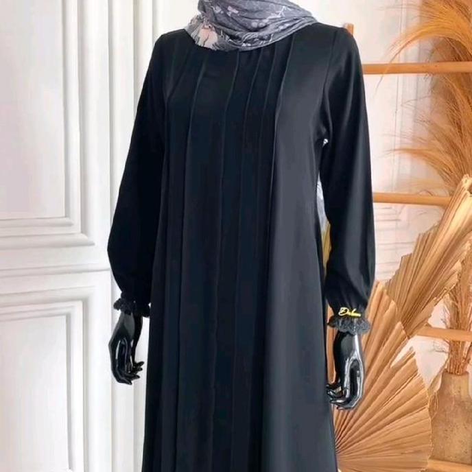 Sale Gamis Darby/Dnl Ruxury Itam Lis Bahan Jet Black Original
