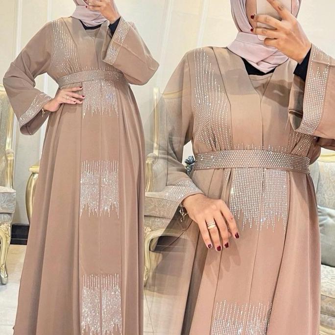 Promo Abaya Arumie Series 01 Mewah Marbella Import Premium Hitam Putih Blue Navy Dusty Sage Mocca Da