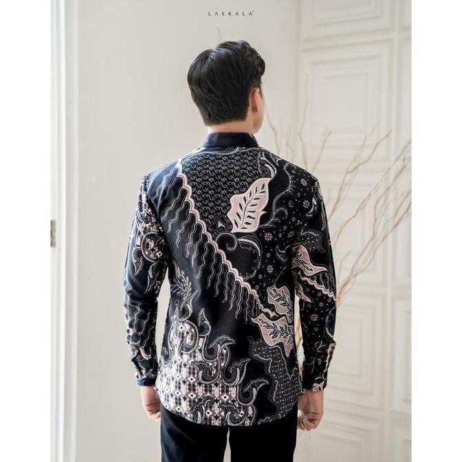 Promo Laskala Batik Premium Surya Kemeja Batik Pria Slimfit Lengan Panjang