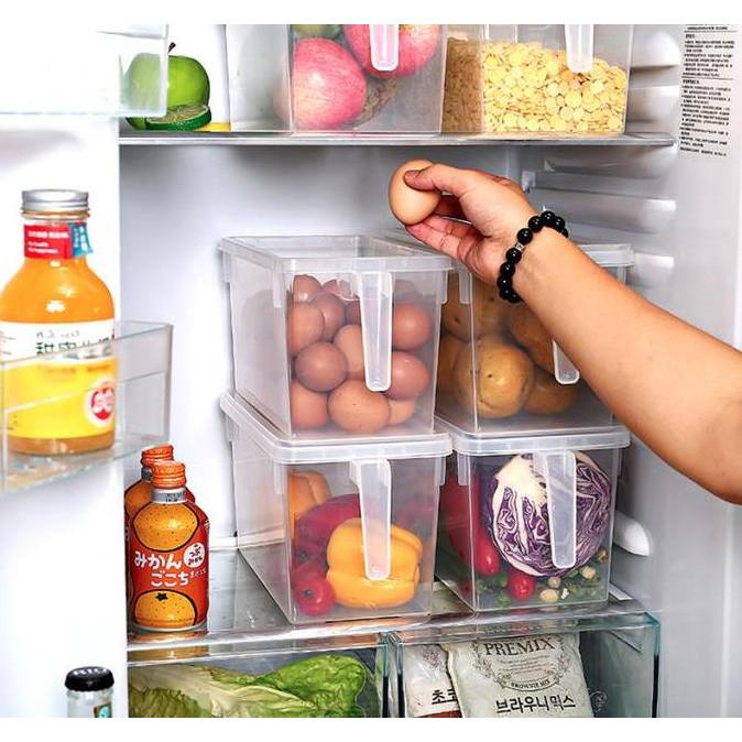 Thebest- Toples Kulkas Bening Kotak Penyimpanan Makanan Sayur Daging Ikan