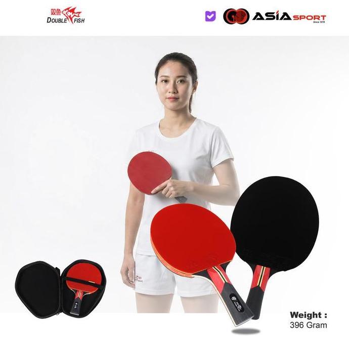 Bat Pingpong DoubleFish *3 + Cover | Tenis Meja | Bat Pingpong Tenis Meja 3 Star Premium (TERBAIK) (