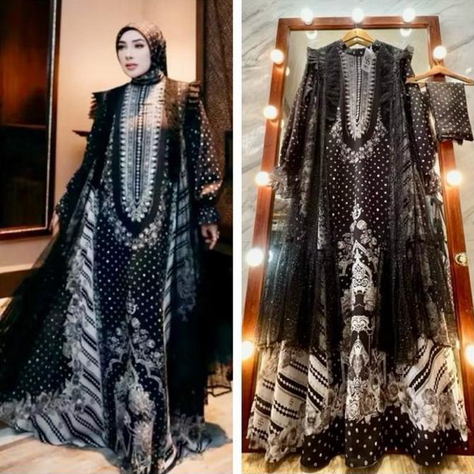 Murah Shellasaukia  Dress Mewah Store Putih Raya  Edisi Brukat  Gala Fashion Premium Gamis Polos Put