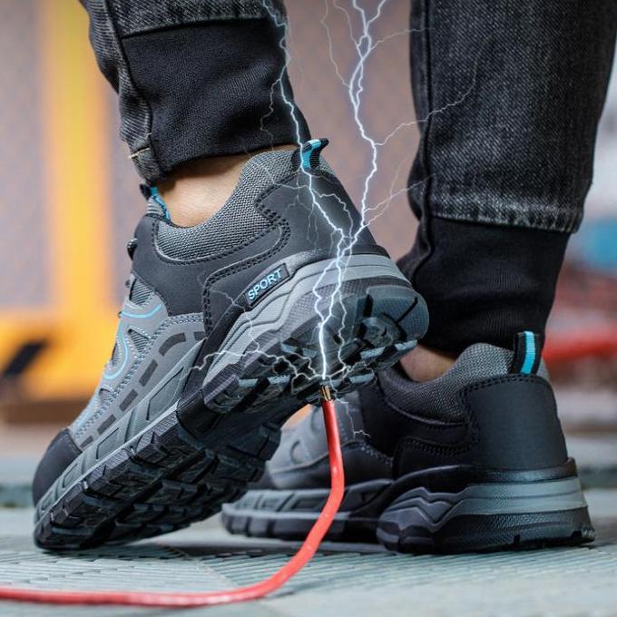 Sepatu Sneakers Safety Sport Azure Blue | Sepatu Safety Sport | Sepatu Kerja | Sepatu Pabrik | Sepat