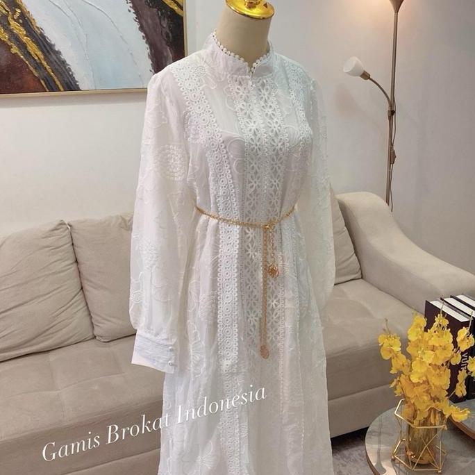 Grosir Dress Safiyya Rb06 Spesial Putih Outer Mewah Cocok Untuk Acara Pesta Dan Formal Gamis Muslim 