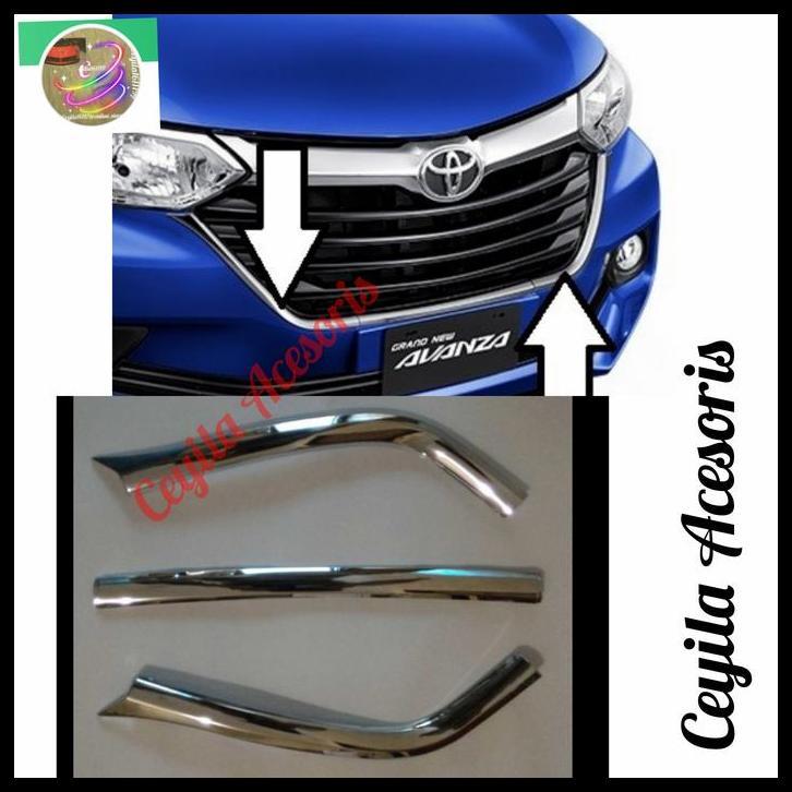 BEST DEAL LIST GRILL DEPAN 3 PCS MOBIL ALL NEW AVANZA-XENIA 2015 ABS FULL CHROME 