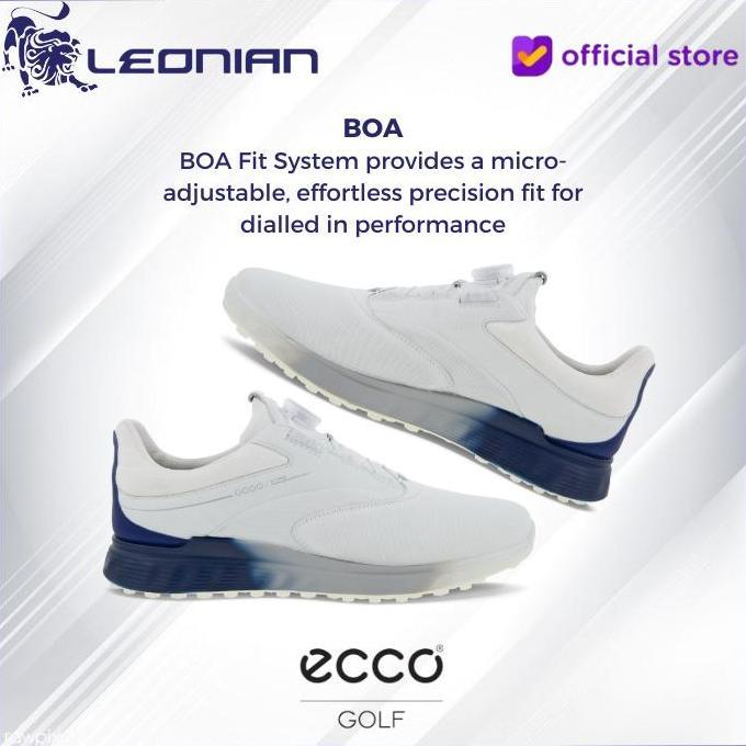 Sepatu Golf Ecco Men's Golf S-Three Boa White/Blue Depths/Bright White - Sepatu Golf Pria