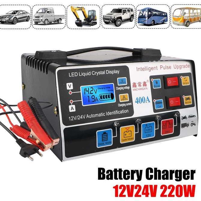 Charger Aki Mobil Motor 12v 24v Smart Charger Accu 12 volt 24 volt