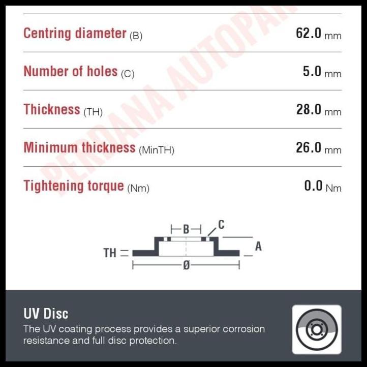 DISKON BREMBO FRONT BRAKE DISC JEEP WRANGLER XJ ORIGINAL BREMBO 09564910 