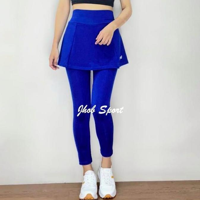 KADENS Celana Legging Rok Senam Wanita Polos/Legging Rok Panjang/Legging Senam Muslimah/Celana Senam