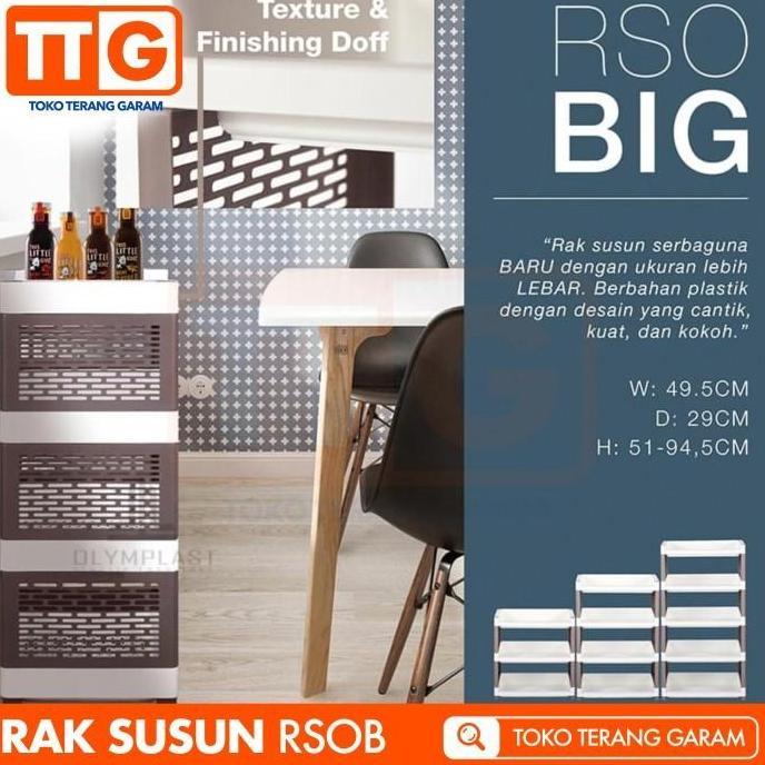 Allo- Olymplast Rak Plastik Serbaguna Besar Dapur Toilet 3 Susun Rsob 3