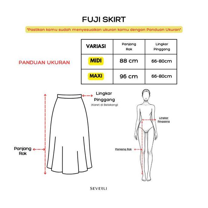 Griloff- Severli Fuji Midi Maxi Skirt | Rok Kerja | Rok Wanita Korean Style Formal Casual | Rok High