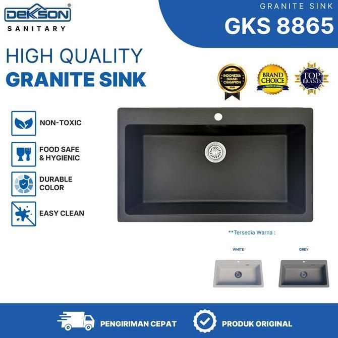 DEKKSON Granite Kitchen Sink Sink Dapur Anti Gores & Tahan Panas GKS 8865 Granite