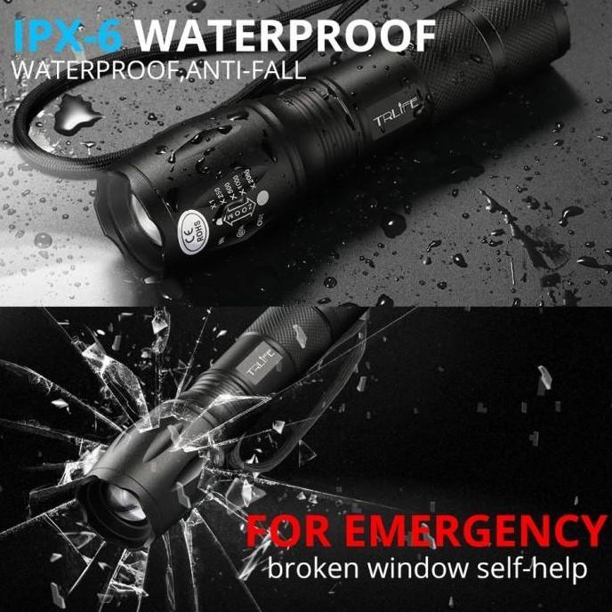 Lighzx- Senter Swat Xml-T6 12000 Lumens Original Zoomable / Senter Swat Cas