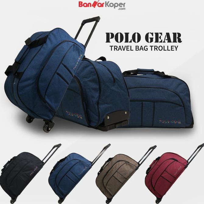 Tas Koper Kabin Travel Bag Trolley Polo Gear Original 8827 Navy