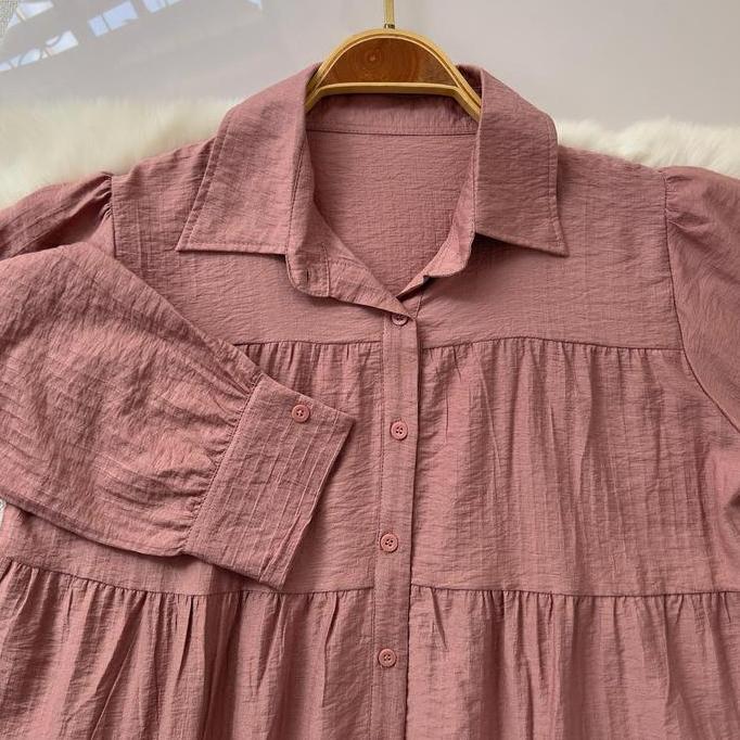 Grosir Tunik Wanita Polos Bahan Katun Import - Tunik Midi