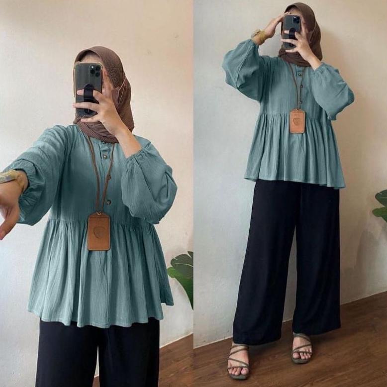 TERMURAH RAISA BLOUSE RAYON CRINKLE PREMIUM RANIA BLOUSE CRINKLE