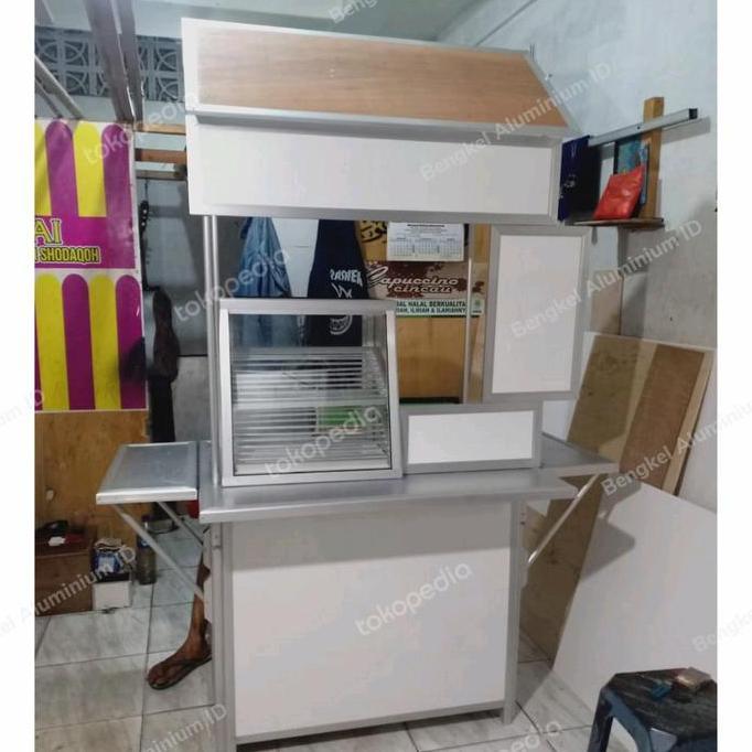 Terlaris Booth Portable Booth Jualan Dengan Etalase Dan Atap