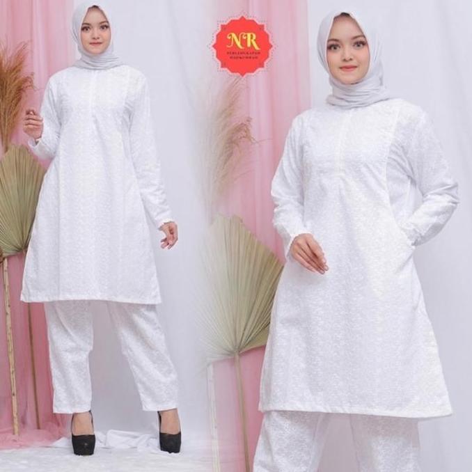 Grosir Setelan Celana Putih Wanita Perlengkapan Haji Umroh