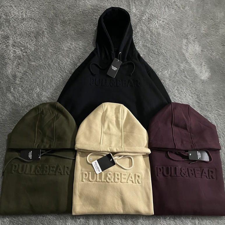 ORIGINAL SWEATER HOODIE PULL AND BEAR JAKET PULLOVER SABLON EMBOSSED FONT TIMBUL HODIE PRIA WANITA U