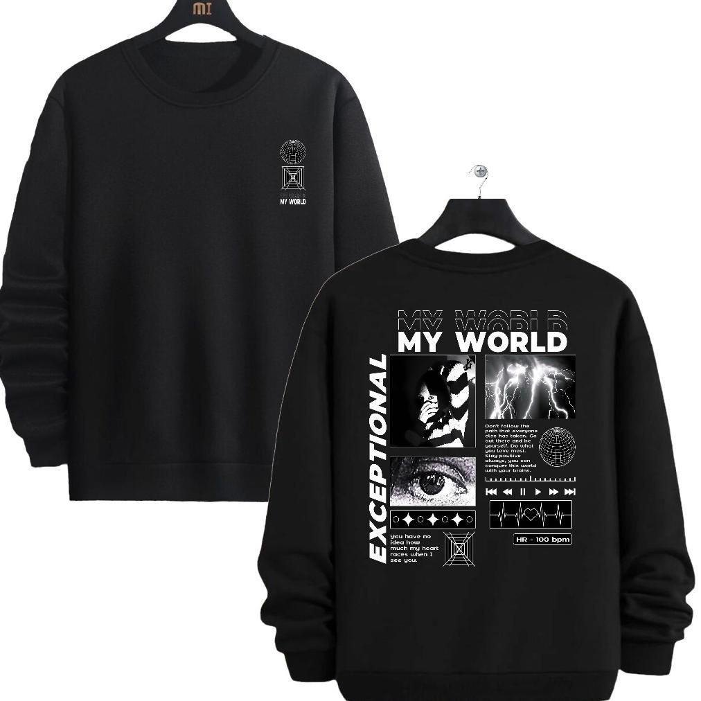 PREMIUM BAJU SWITER PRIA LENGAN PANJANG MODEL KOREA TERBARU - BAJU KAOS SABLON COWOK KEREN KEKINIAN 