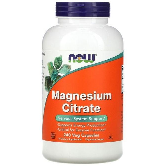 Now Foods Magnesium Citrate 240 Veg Capsules-Original 100% Asli