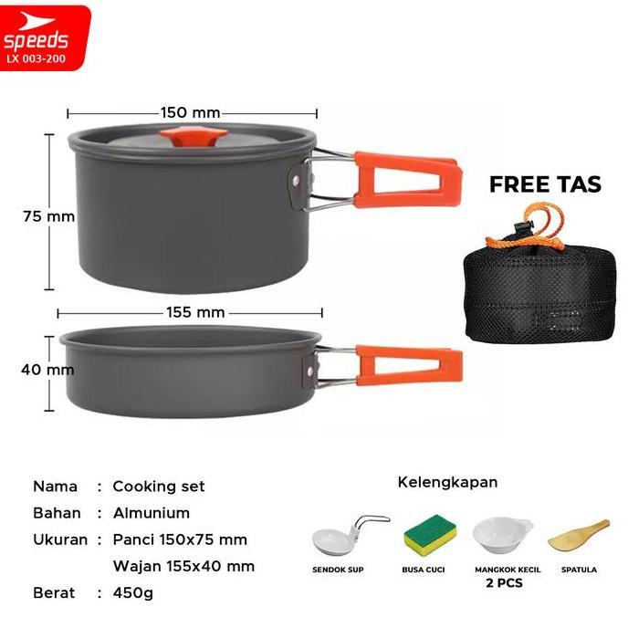 Mosquebarbara - Speeds Cooking Set Paket Dapur Camping 2In1 Piknik Cooking  Masak Outdoor Alat 003-2