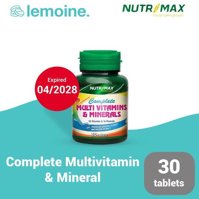 Nutrimax Complex Multivitamin & Mineral 30 Tablet - Kombinasi 13 Vitamin & 16 Mineral dengan America