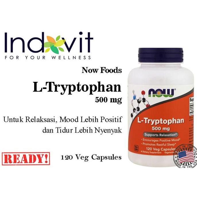 Now Food L Tryptophan 500mg 120VegCap Tidur Nyenyak Now Tryptophan USA