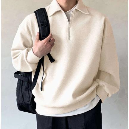 PREMIUM SWEATER RUGBY BASIC POLOS SWEATER BASIC KERAH RESLETING SWEATER PRIA WANITA