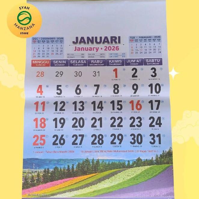 Kalender Dinding 2026 Masehi Ukuran Jumbo Pemandangan Ao 732