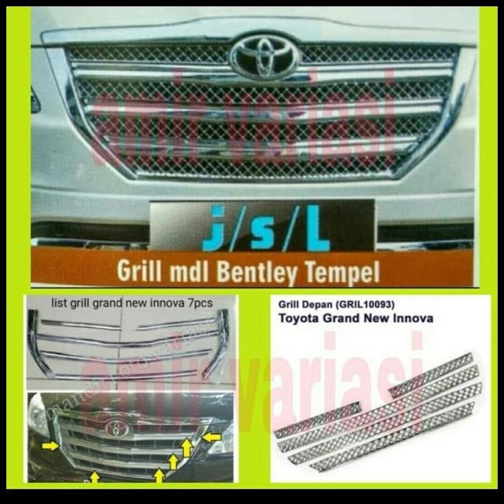 TERLARIS PAKET LIST GRILLE CHROME & GRILL MODEL BENTLEY GRAND INNOVA 2012-2015