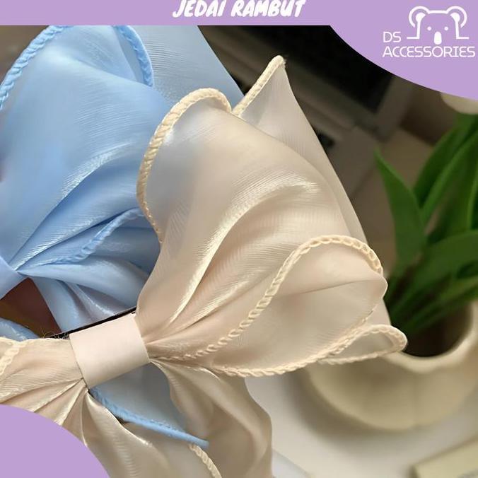 Gogopix- Bow Hair Claw Clip / Aksesoris Rambut Jepit Rambut Pita Kilau Kriwil Simple Cantik / Jepit 