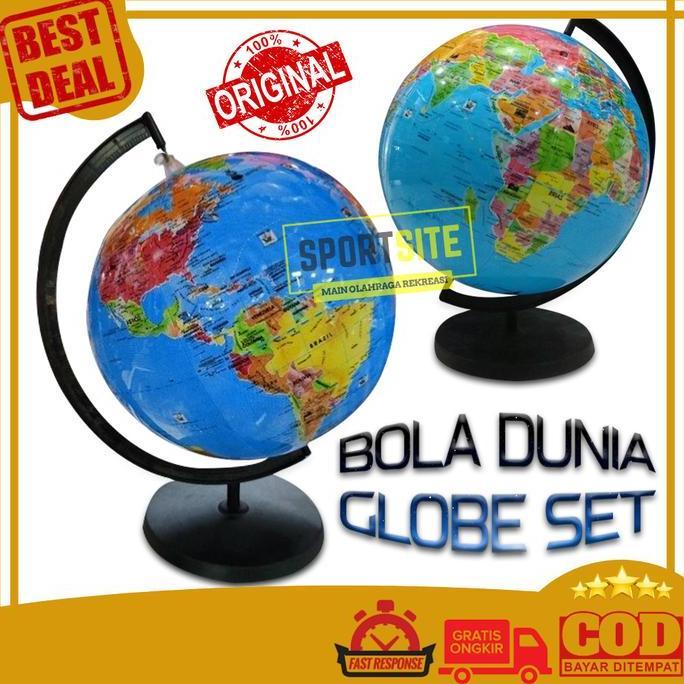 Bola Dunia Bumi Globe Set 2 in 1 Beach Ball Game Balon Tiup Mainan Anak Edukasi Geografis Peta Atlas