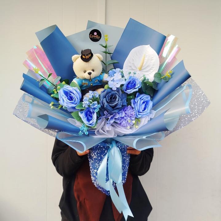 Disc Free Selempang / Buket Boneka Hadiah Pelantikan  / Bouquet Boneka Profesi Custom / Buket Wisuda