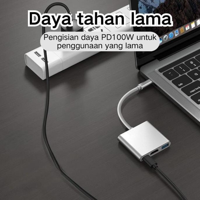Outpic- Typec Ke Hdmi Hd Hub Usb Hub Tiga-Dalam-Satu Ekspansi Laptop Tv Proyektor Basis Ekspansi